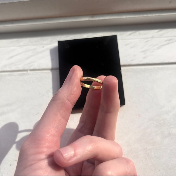 Jewelry - solid 18k italian yellow gold stackable ring simple dainty solid gold band ring